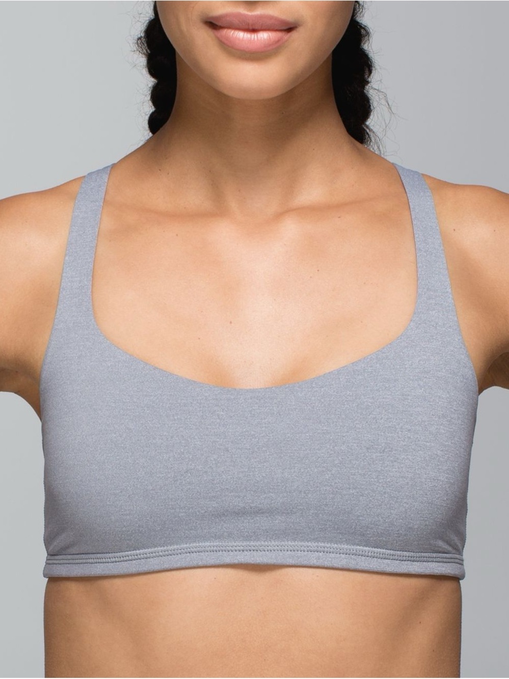 Lululemon Free To Be Bra - Heathered Slate Grey Strappy Sports Bralette